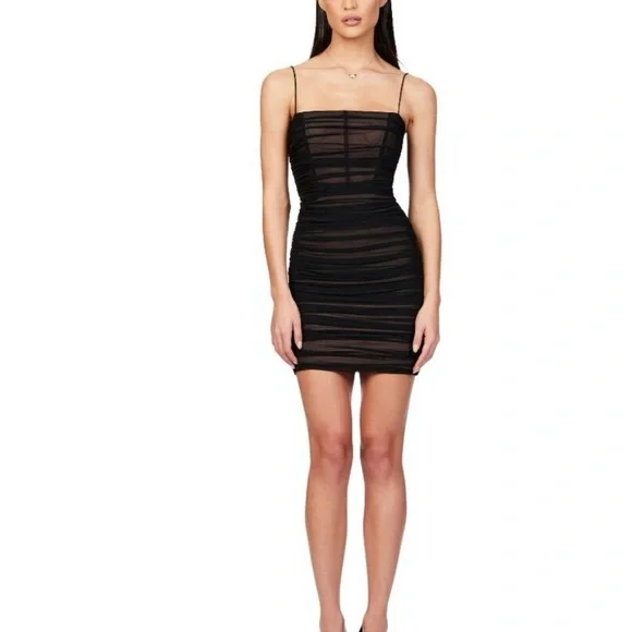 Nookie Black Bodycon Dress, Size XS - Picture 2 of 6